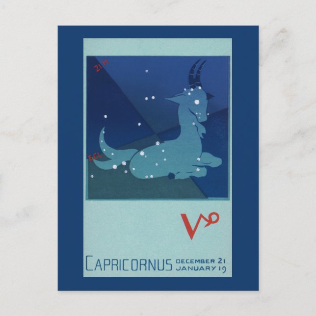 Vintages Zodiak, Astrologie Kornkonstellation Postkarte (Vorderseite)