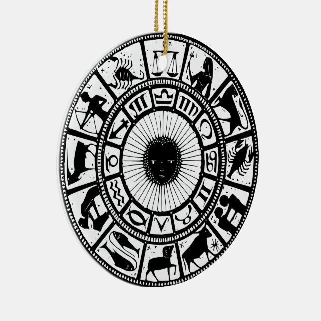 Vintages Zodiakrad Keramik Ornament (Rechts)