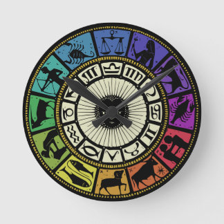 Vintages Zodiakrad Runde Wanduhr