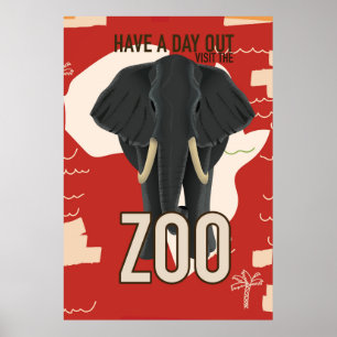 Vintages Zoo-Reiseplakat Poster