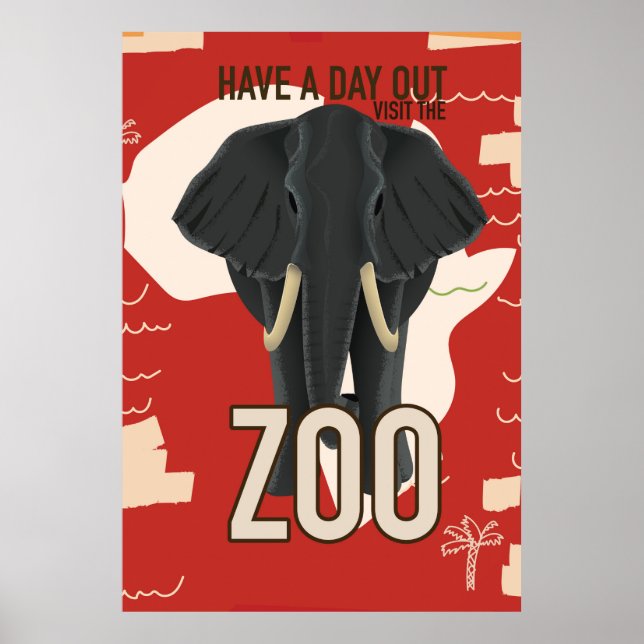 Vintages Zoo-Reiseplakat Poster (Vorne)