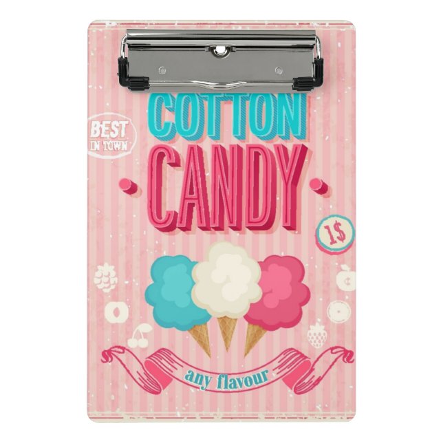 Vintages Zuckerwatte-Plakat Mini Klemmbrett (Vorderseite)