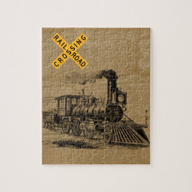 Vintages Zugdekoratives Puzzle (Vertikal)