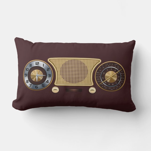 Vintages Zuhause-Radiogerät-Kissen Lendenkissen (Vorderseite)