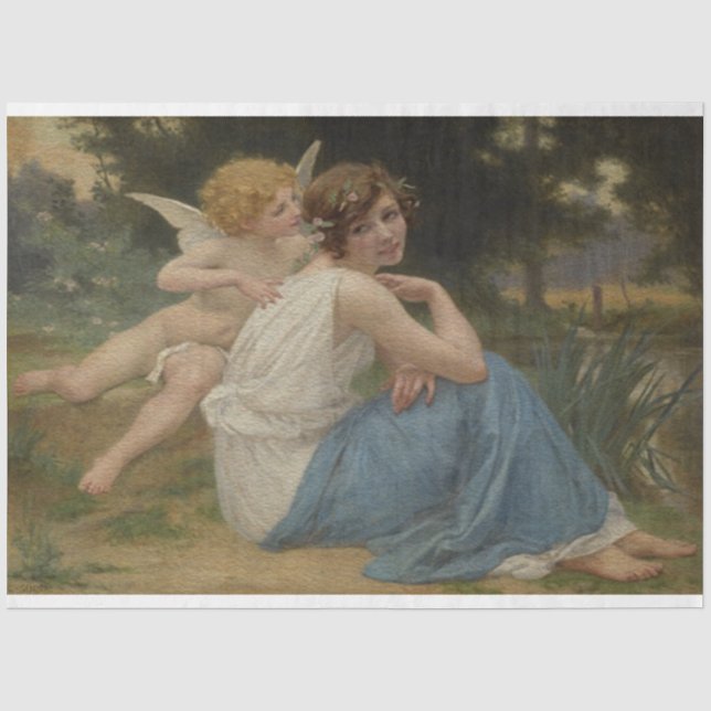 Vintages Zupidenschutzpapier für Ölgemälde Seidenpapier (Vorderseite)