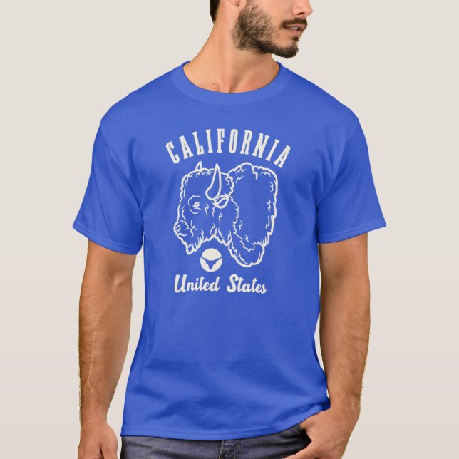 VintageStyle California Vereinigte Staaten Buffalo T-Shirt (Vorderseite)