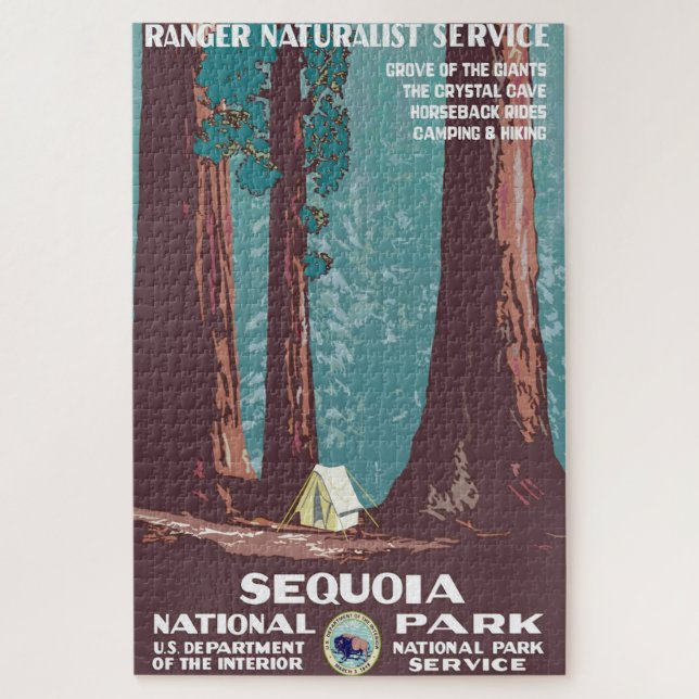VintagSequoia-Nationalpark-Poster von 1938 (Vertikal)