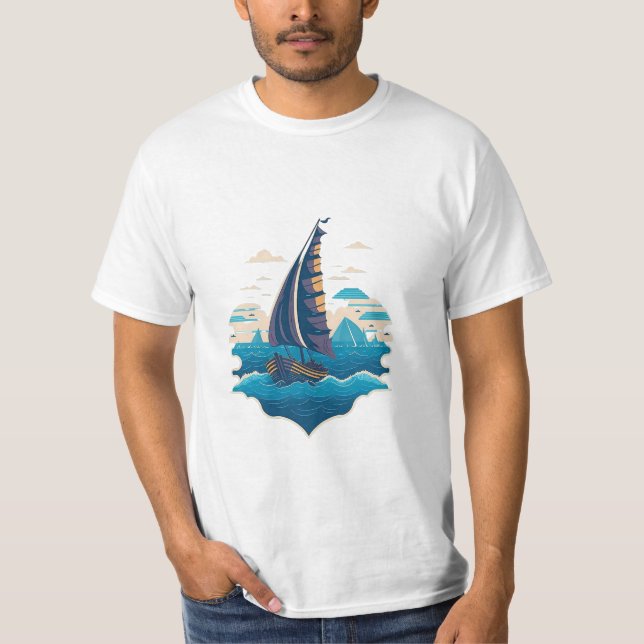 vintaje design boat ocean 3 T-Shirt (Vorderseite)