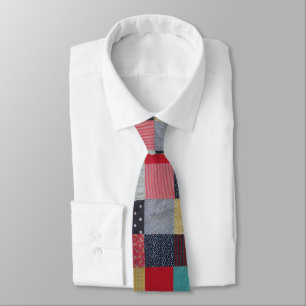 vintitt Stil material colorful patchwork Krawatte