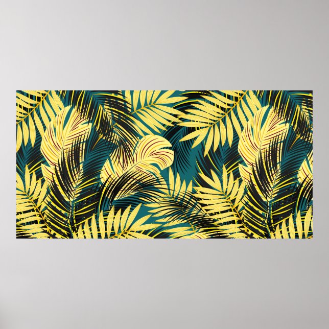 vintless tropical pattern with palm leaves poster (Vorne)