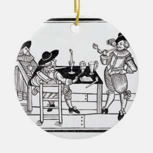 Vintners in einem Tudor Alehaus, von einem Keramikornament