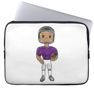 VINTO Retro Football Plaple Black Laptopschutzhülle