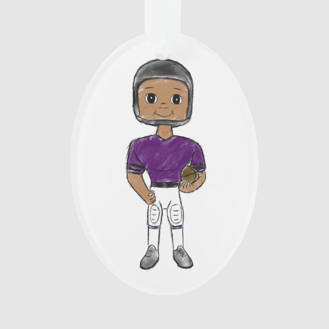 VINTO Retro Football Plaple Black Ornament (Vorderseite)