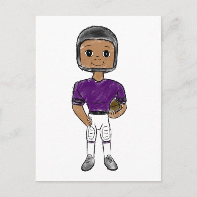 VINTO Retro Football Plaple Black Postkarte (Vorderseite)