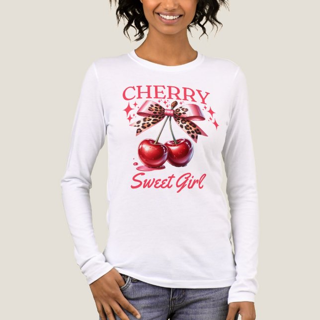 Vintsge Cherry und Rosa Bogen Tri-Blend Shirt (Vorderseite)