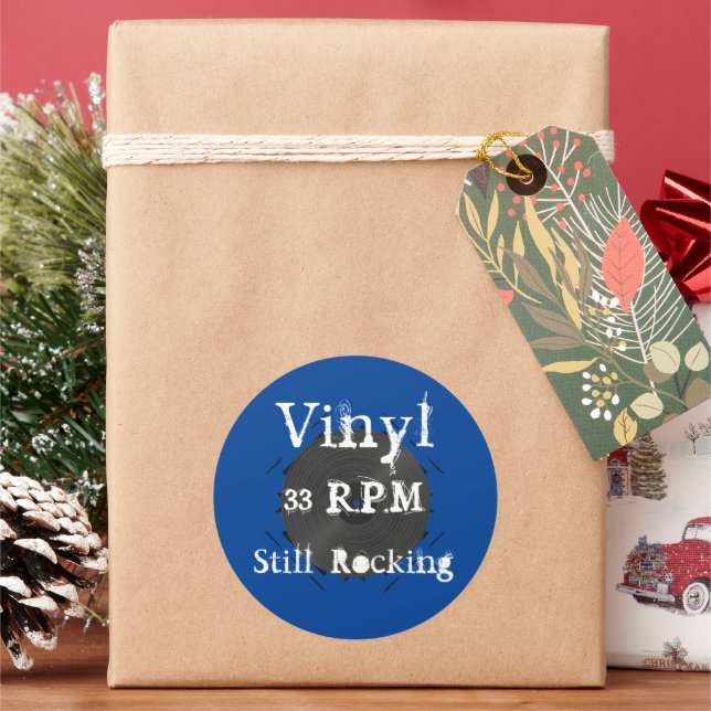 Vinyl 33 RPM Rocking Record Runder Aufkleber (Feiertag)