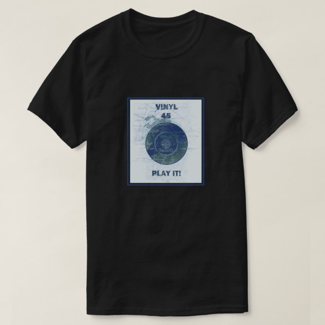 Vinyl - 45 rpm Record -Lite Blue T-Shirt (Design vorne)