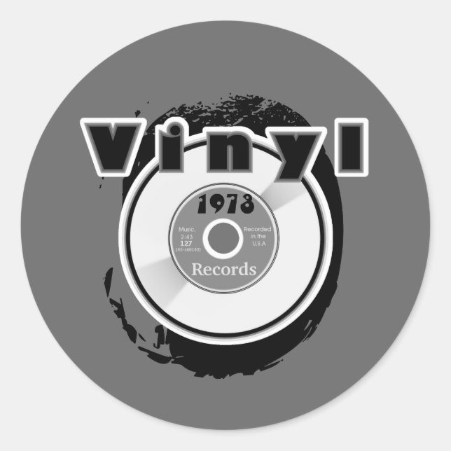 VINYL 45 U/min Rekord 1973 Runder Aufkleber (Vorderseite)
