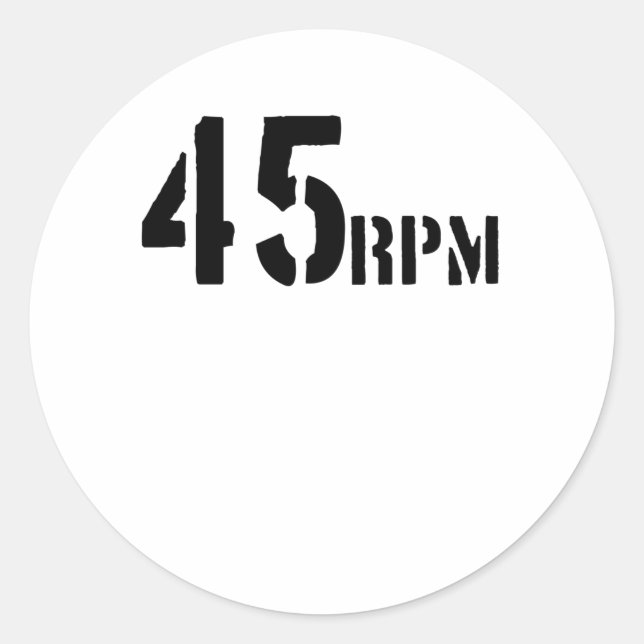 Vinyl 45 U/min Runder Aufkleber (Vorderseite)