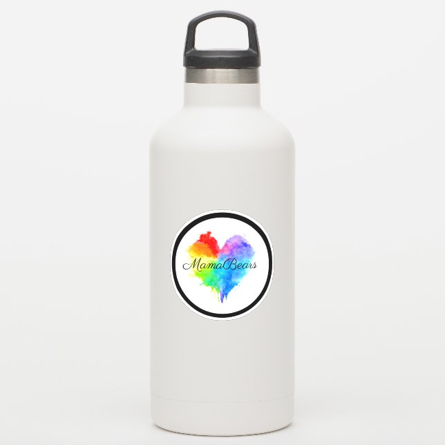 Vinyl-Aufkleber für Rainbow-Herz Aufkleber (Wassserflasche)