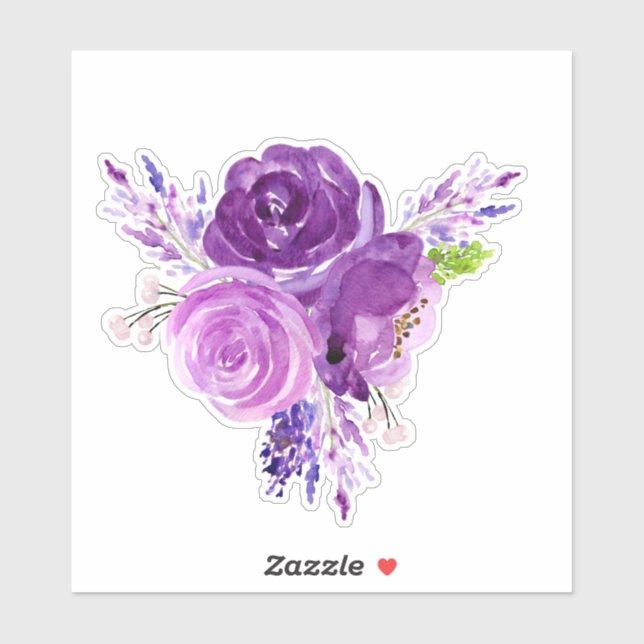 Vinyl-Aufkleber - Helle Aquarellfarben-Blume Aufkleber (Blatt)