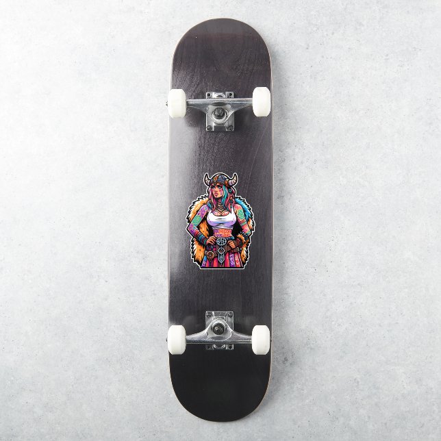 Vinyl-Aufkleber nach Maß geschnitten: Kriegerfrau Aufkleber (Skateboard)