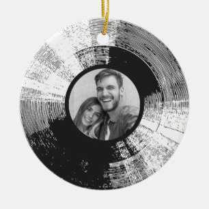 Vinyl Aufnahme mit Foto Keramik Ornament