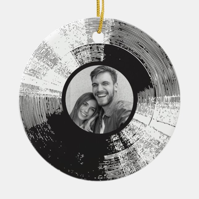 Vinyl Aufnahme mit Foto Keramik Ornament (Vorne)