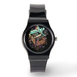 Vinyl Crate Music Armbanduhr