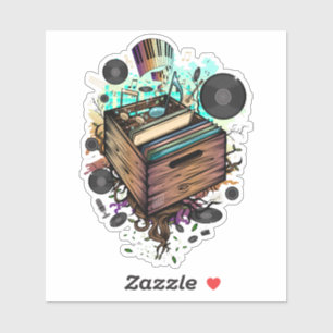 Vinyl Crate Music Aufkleber