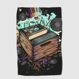 Vinyl Crate Music Golfhandtuch