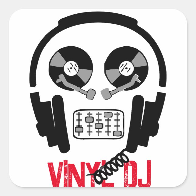 Vinyl DJ Square Sticker (Vorderseite)