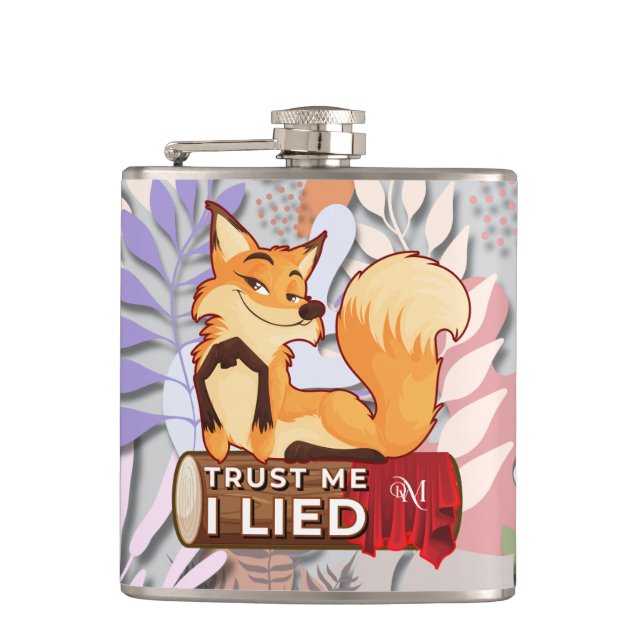 Vinyl Flask 6oz : Trust Me (hellgrau) Flachmann (Vorderseite)