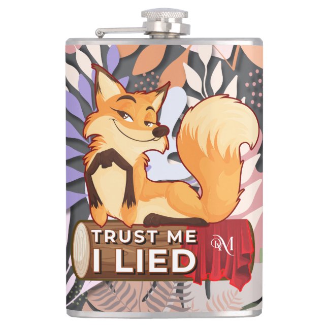 Vinyl Flask 8oz : Trust Me (grau) Flachmann (Vorderseite)