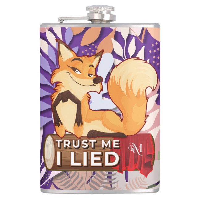 Vinyl Flask 8oz : Trust Me (lila) Flachmann (Vorderseite)