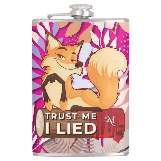 Vinyl Flask 8oz : Trust Me (magenta) Flachmann (Vorderseite)