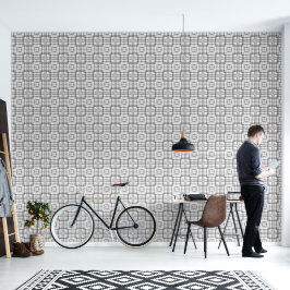 Vinyl für schwarze und weiße geometrische Quadrate Tapete
