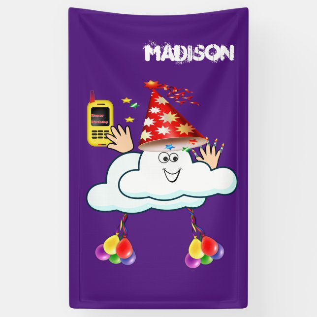 Vinyl Happy Birthday Calendar IPhone Text Cloud Banner (Vertikal)