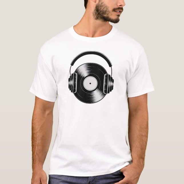 Vinyl Headphones - DJ T-Shirt (Vorderseite)