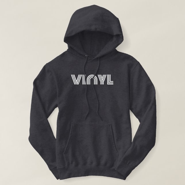 Vinyl Hoodie Sweatshirt Dj's and Record Collectors (Design vorne)