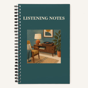 Vinyl-Hörnotizen Midcentury-Musik-Notizbuch Notizbuch