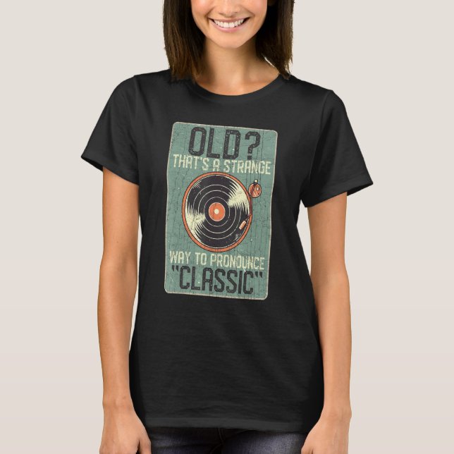 Vinyl Inspiriert Vinyl-Platten in Verbindung mit V T-Shirt (Vorderseite)
