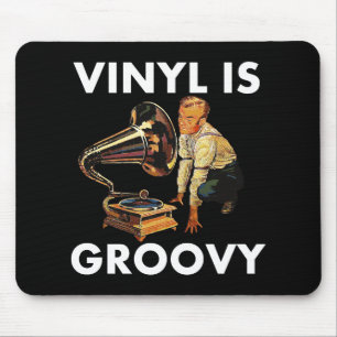 Vinyl ist Groovy Schallplattensammler Humor Lustig Mousepad