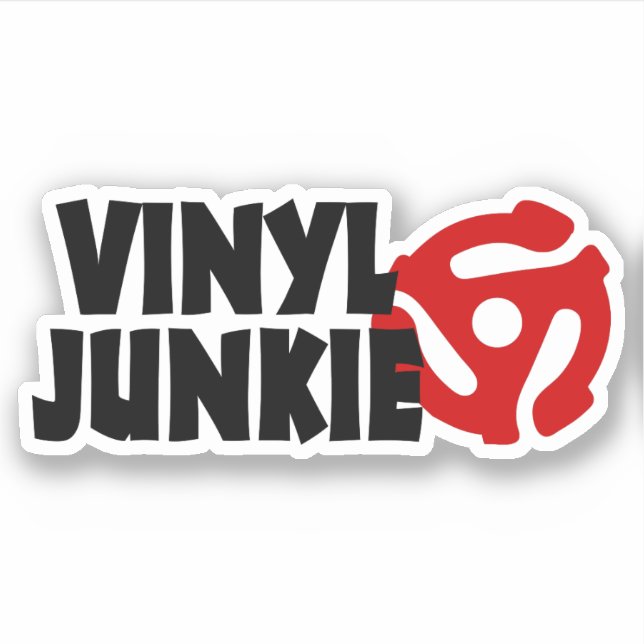 Vinyl Junkie Aufkleber (Vorderseite)