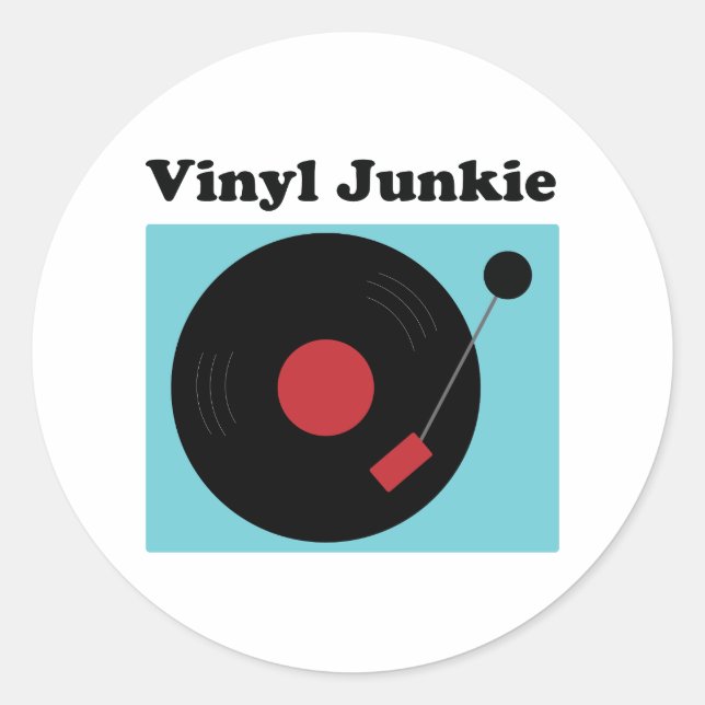 Vinyl Junkie Fun für LP-Rekordhalter Runder Aufkleber (Vorderseite)