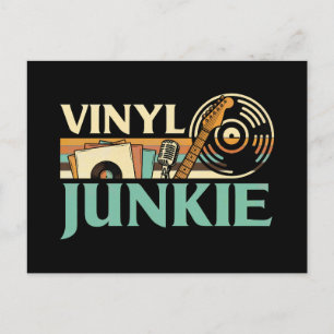 Vinyl-Junkie LP-Schallplatten DJ-Plattenspieler Mu Postkarte