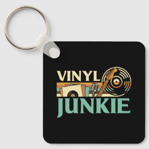 Vinyl-Junkie LP-Schallplatten DJ-Plattenspieler Mu Schlüsselanhänger