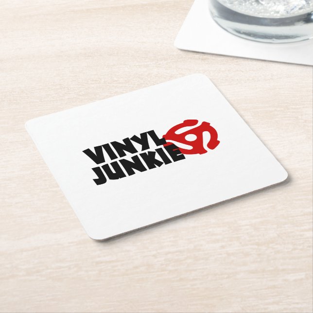 Vinyl Junkie Rechteckiger Pappuntersetzer (angewinkelt)