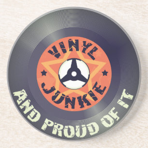 Vinyl Junkie - und stolz darauf Getränkeuntersetzer