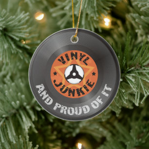 Vinyl Junkie - und stolz darauf Keramik Ornament